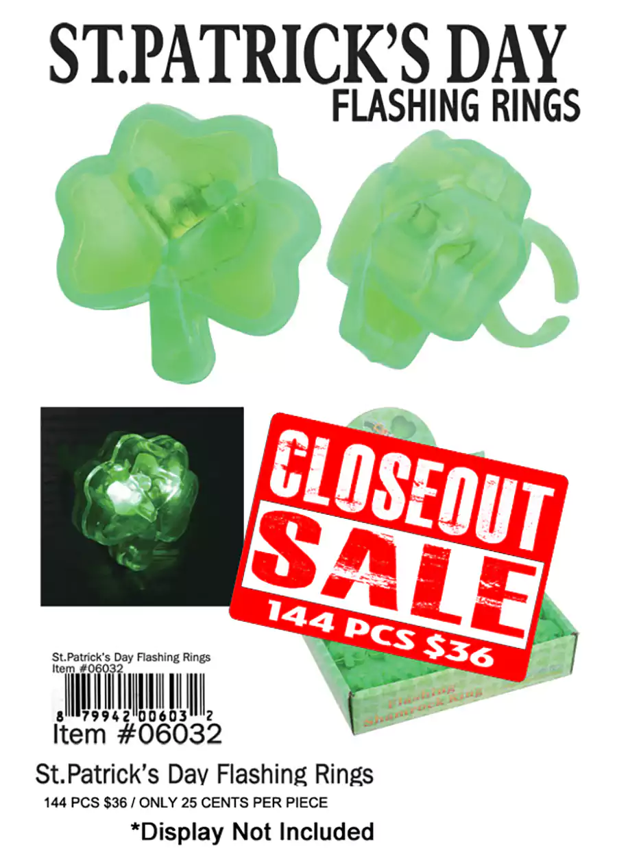 St Patrick Day Flashing Rings (CL)